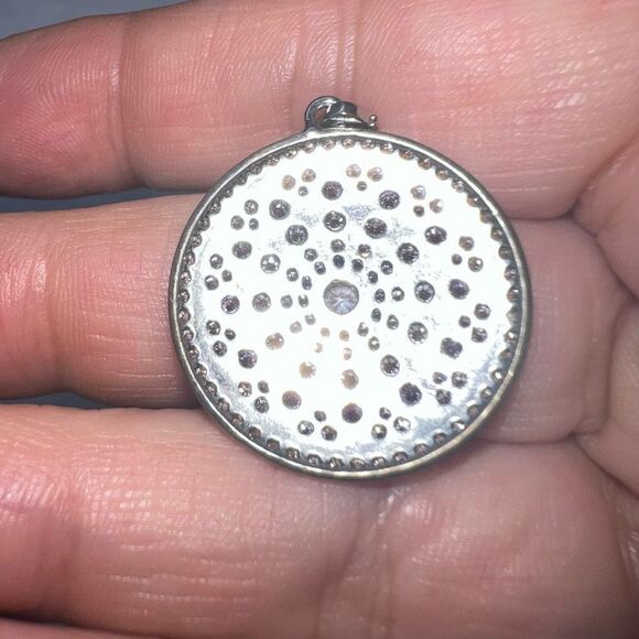 Silver Tone CZ Mandala Pendant - Picture 6 of 9